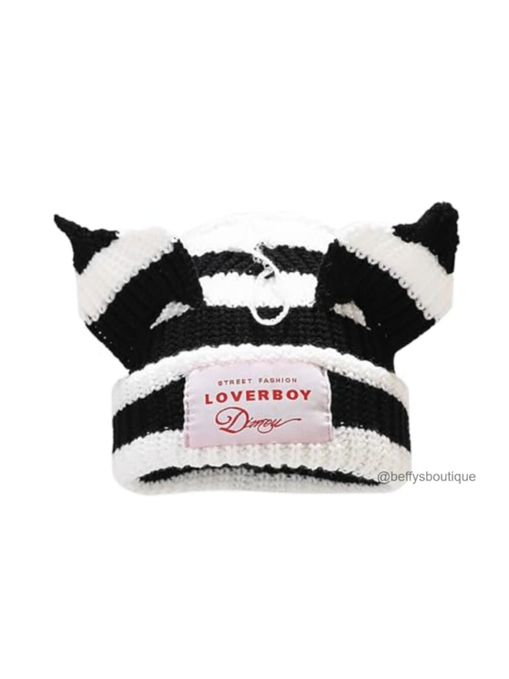 Cat Ear Beanie Soft Knit Winter Hat Y2K Punk Skull Cap
